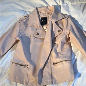 Girls pink leather jacket
